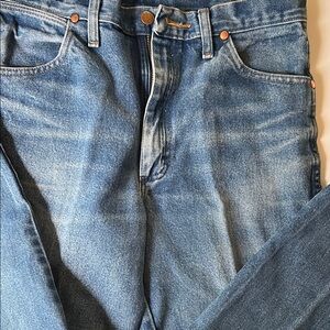 Men’s Wrangler Blue Straight Jeans Vintage Denim 32x32
